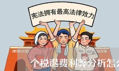 个税退费利弊分析怎么写/2023052004169