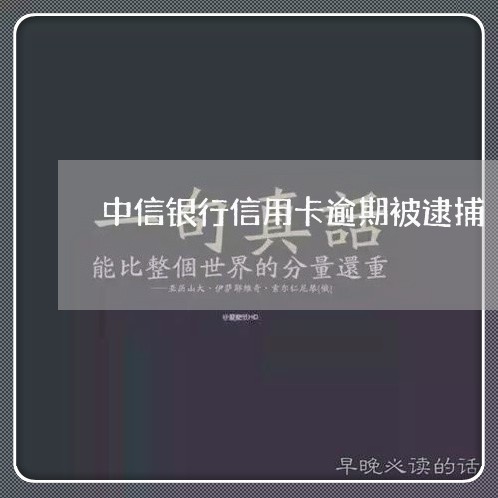 中信银行信用卡逾期被逮捕/2023050210282