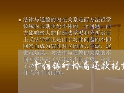 中信银行协商还款视频/2023101691603