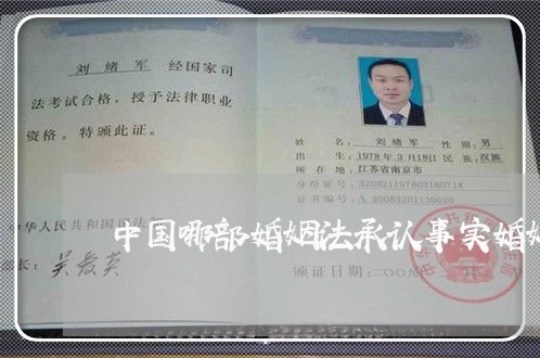 中国哪部婚姻法承认事实婚姻/2023112493940