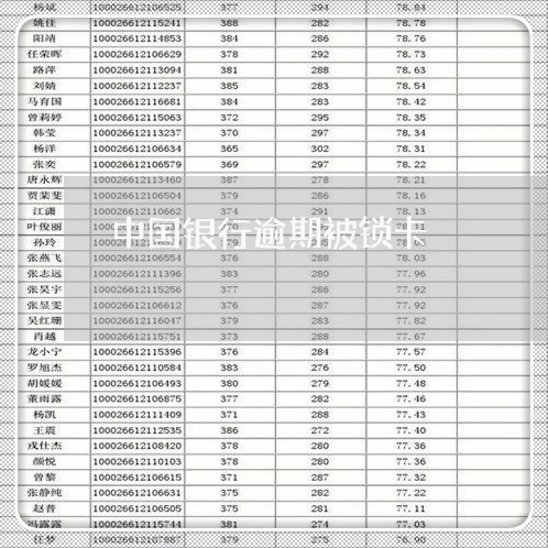 中国银行逾期被锁卡/2023061093836