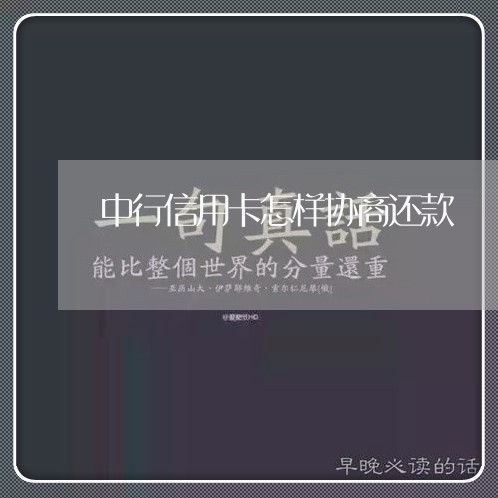 中行信用卡怎样协商还款/2023112385737