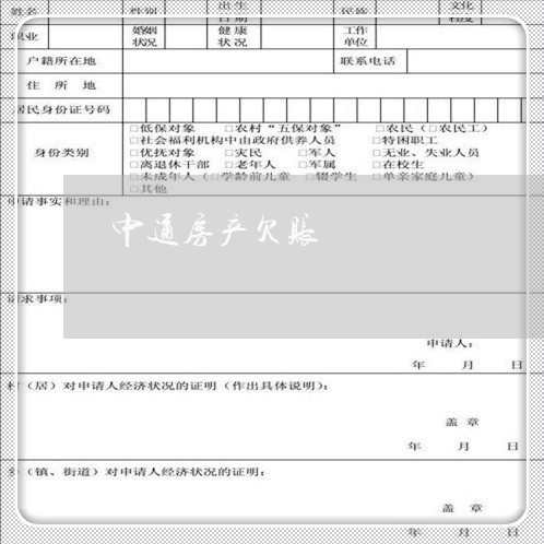 中通房产欠账/2023100685825