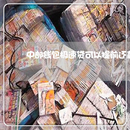 中邮钱包极速贷可以提前还款吗/2023032526845