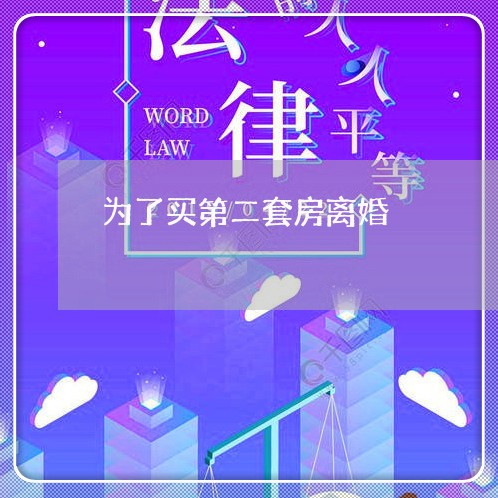 为了买第二套房离婚/2023110258482