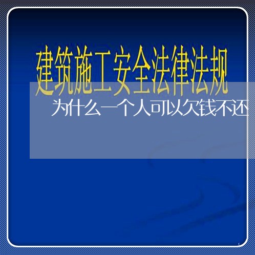 为什么一个人可以欠钱不还/2023110952713