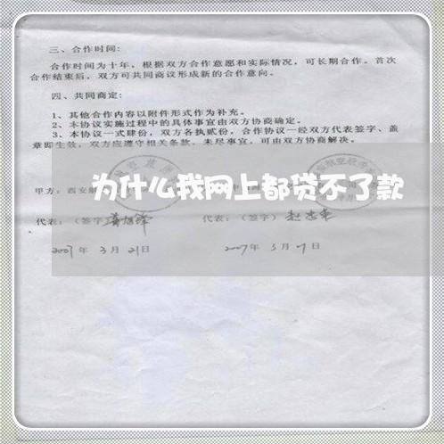 为什么我网上都贷不了款/2023061318159