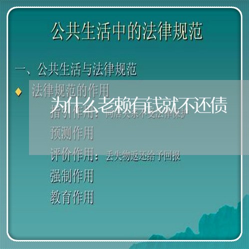 为什么老赖有钱就不还债/2023120592926