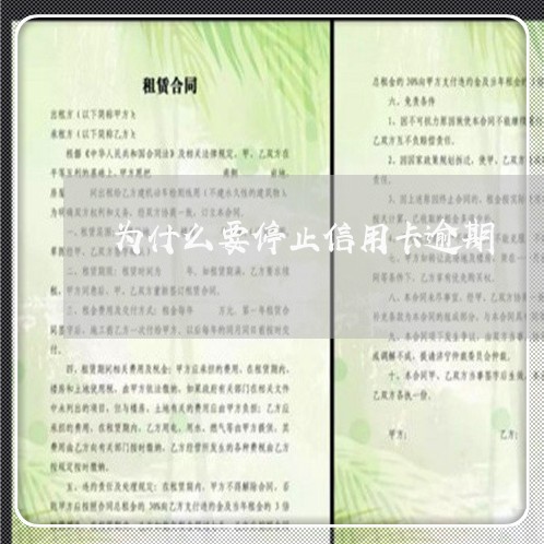 为什么要停止信用卡逾期/2023060152816