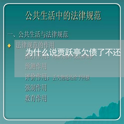 为什么说贾跃亭欠债了不还/2023092806248