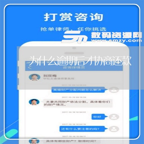 为什么逾期后才协商还款/2023092483695