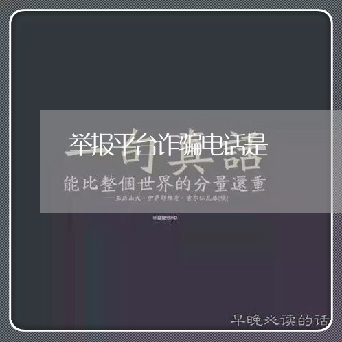 举报平台诈骗电话是/2023032616171