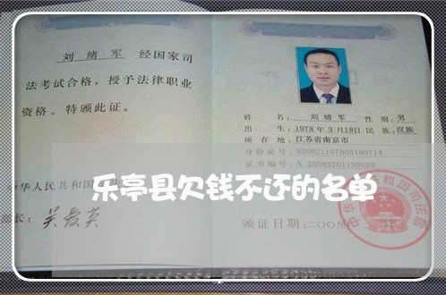 乐亭县欠钱不还的名单/2023112538481