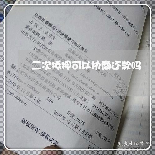 二次抵押可以协商还款吗/2023100629280