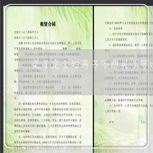 交了定金的房子不想买了可以退吗/2023040167471