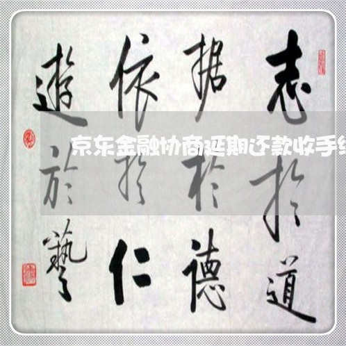 京东金融协商延期还款收手续费吗/2023100816058