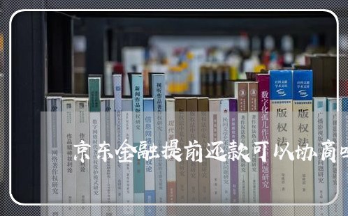 京东金融提前还款可以协商吗/2023092318401