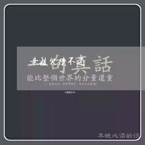 亲姐欠债不还/2023111139371