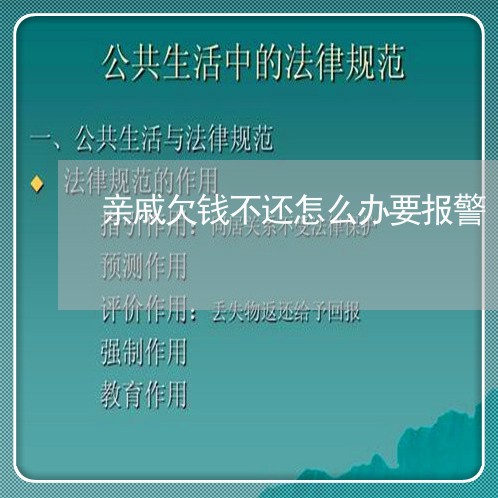 亲戚欠钱不还怎么办要报警/2023111071795