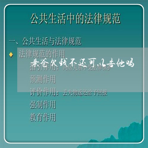 亲爸欠钱不还可以告他吗/2023092928451