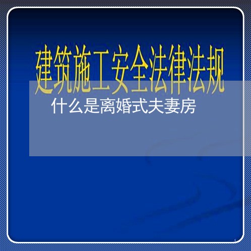 什么是离婚式夫妻房/2023110242828