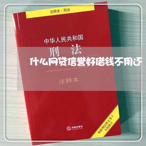 什么网贷信誉好借钱不用还/2023111549492