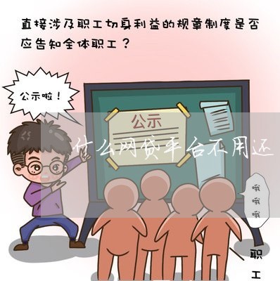 什么网贷平台不用还/2023081302734