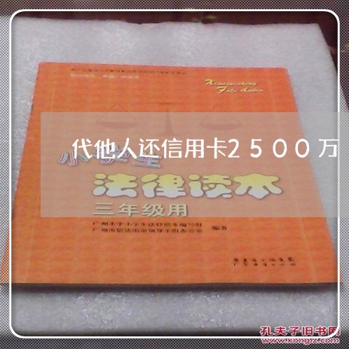 代他人还信用卡2500万/2023112420793