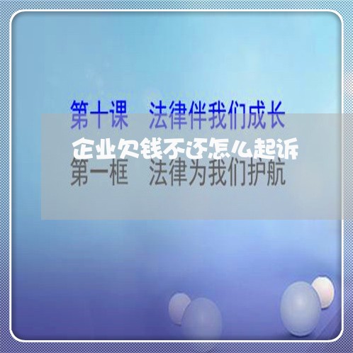 企业欠钱不还怎么起诉/2023111003946