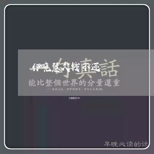 伊晓慧欠钱不还/2023111052693