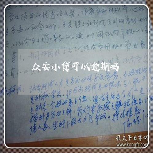 众安小贷可以逾期吗/2023060977261