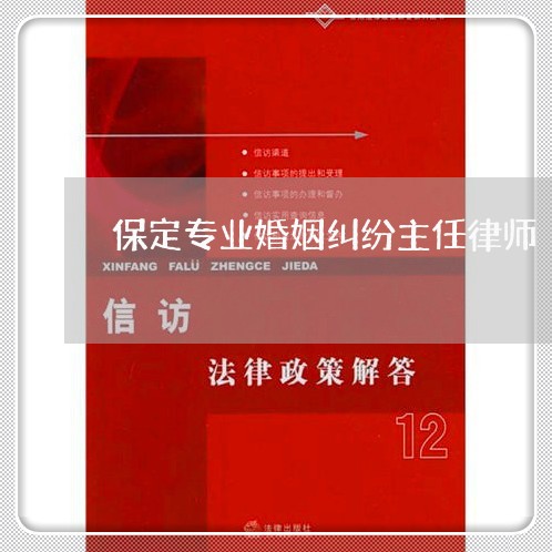 保定专业婚姻纠纷主任律师/2023081553693