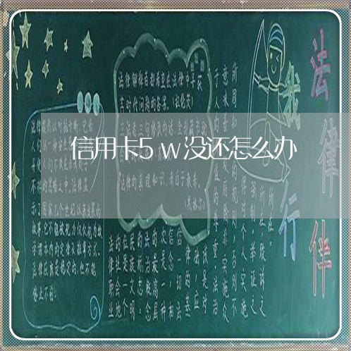 信用卡5w没还怎么办/2023081341614