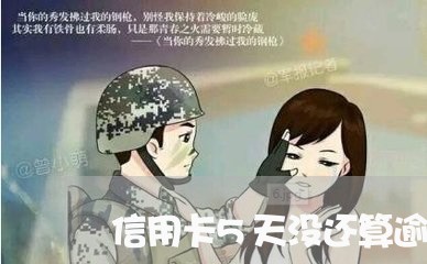 信用卡5天没还算逾期吗吗/2023071555838