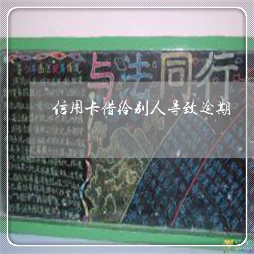 信用卡借给别人导致逾期/2023112678372