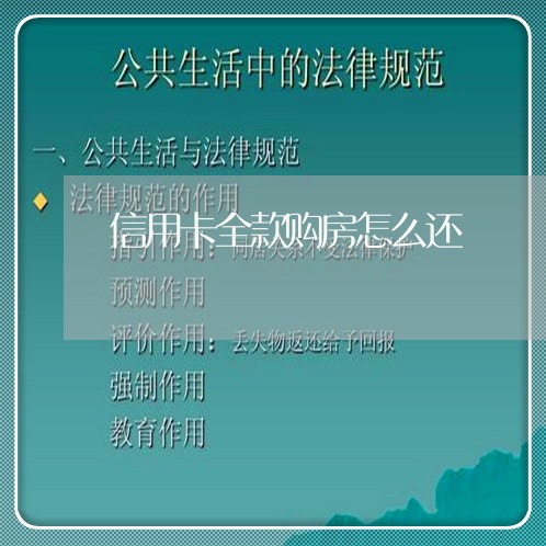 信用卡全款购房怎么还/2023082599464