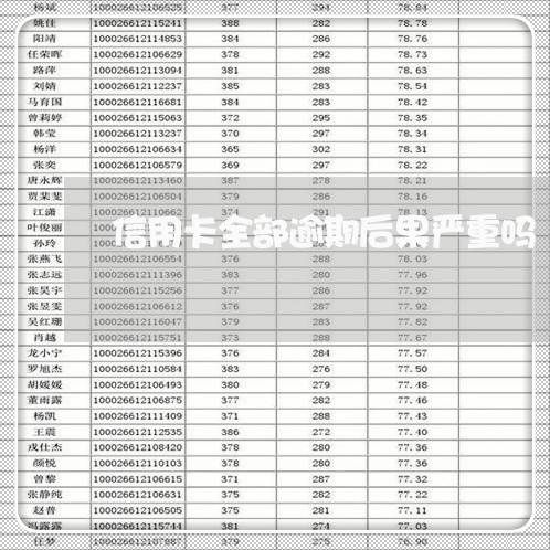 信用卡全部逾期后果严重吗/2023051903047