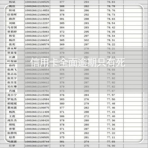 信用卡全面逾期只有死/2023072240693