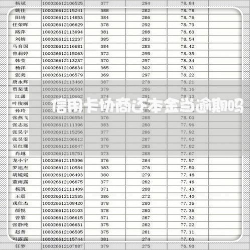 信用卡协商还本金当逾期吗/2023111650572