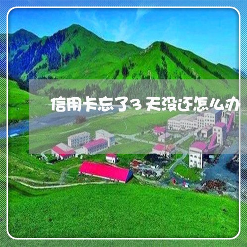 信用卡忘了3天没还怎么办/2023081307161