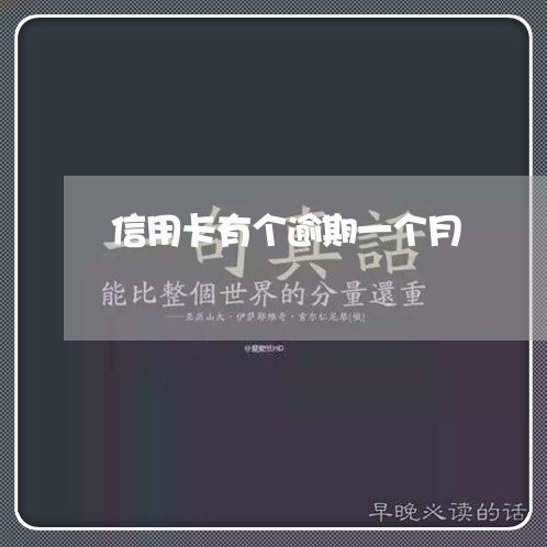 信用卡有个逾期一个月/2023081241793