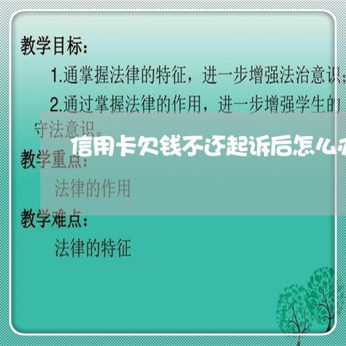 信用卡欠钱不还起诉后怎么办/2023110839480