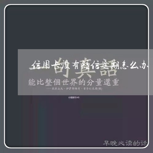 信用卡没有短信逾期怎么办/2023121993716