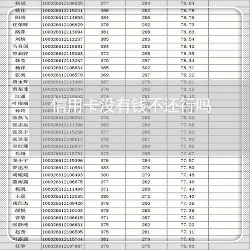 信用卡没有钱不还行吗/2023110852404