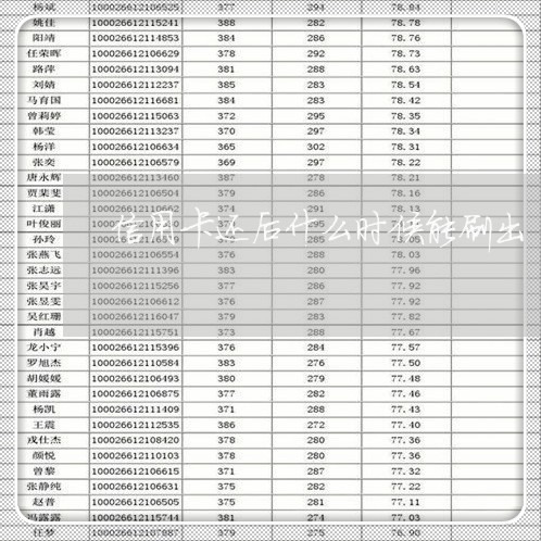 信用卡还后什么时候能刷出/2023081418483