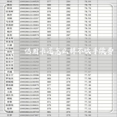 信用卡还怎么样不收手续费/2023072282838