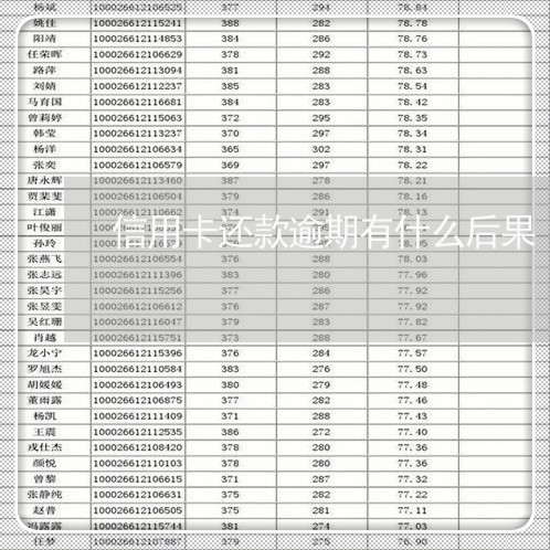 信用卡还款逾期有什么后果/2023050613724