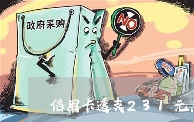 信用卡透支231元怎么还/2023120575069