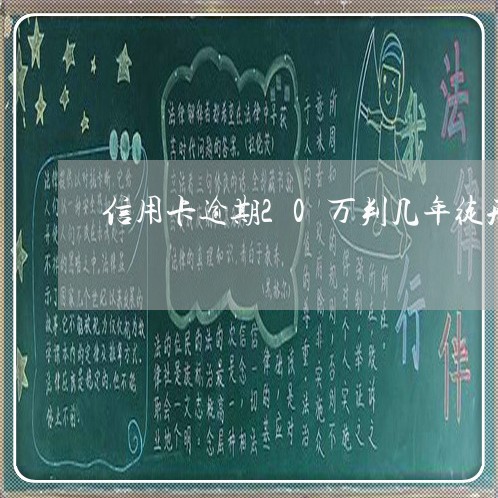 信用卡逾期20万判几年徒刑/2023091346948