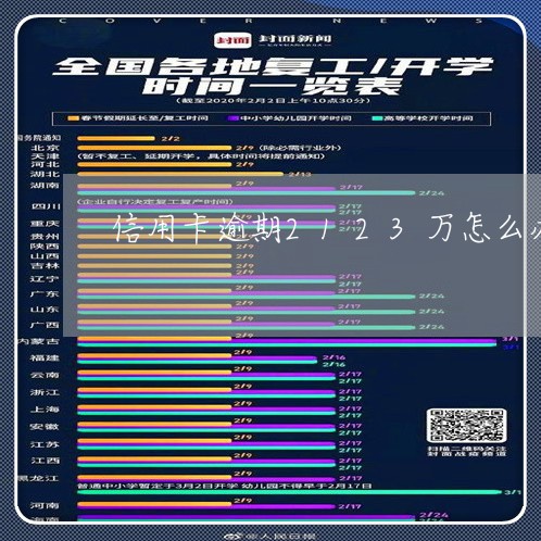 信用卡逾期2123万怎么办/2023121705827